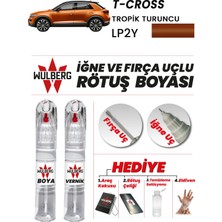 Wulberg Volkswagen T-Cross Trop Turuncu LP2Y Rötuş Boya 25 ml +Vernik Iğne & Fırça Uçlu Kalıcı Çizik Giderici