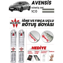 Wulberg Toyota Avensis Gümüş Gri 1c0 Rötuş Boya 25 ml + Vernik Iğne & Fırça Uçlu Kalıcı Çizik Giderici