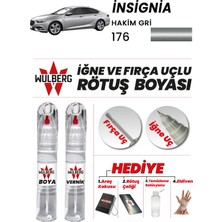 Wulberg Opel Insignia Hakim Gri 176 Rötuş Boya 25 ml + Vernik Iğne & Fırça Uçlu Kalıcı Çizik Giderici