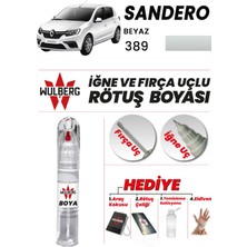 Wulberg Renault Sandero Beyaz 389 Rötuş Boya 25 ml Iğne & Fırça Uçlu Kalıcı Çizik Giderici