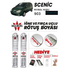 Wulberg Renault Scenic Petrol Yeşili 903 Rötuş Boya 25 ml + Vernik Iğne & Fırça Uçlu Kalıcı Çizik Giderici