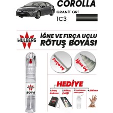 Wulberg Toyota Corolla Granit Gri 1c3 Rötuş Boya 25 ml Iğne & Fırça Uçlu Kalıcı Çizik Giderici