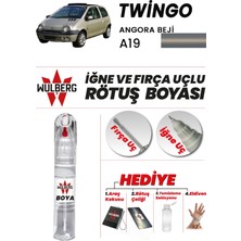Wulberg Renault Twingo Angora Beji A19 Rötuş Boya 25 ml Iğne & Fırça Uçlu Kalıcı Çizik Giderici