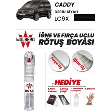 Wulberg Volkswagen Caddy Derin Siyah LC9X Rötuş Boya 25 ml Iğne & Fırça Uçlu Kalıcı Çizik Giderici