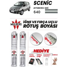Wulberg Renault Scenic Aysberg Grisi 640 Rötuş Boya 25 ml + Vernik Iğne & Fırça Uçlu Kalıcı Çizik Giderici