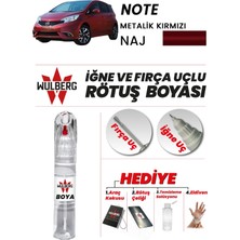 Wulberg Nissan Note Metalik Kırmızı Naj Rötuş Boya 25 ml Iğne & Fırça Uçlu Kalıcı Çizik Giderici