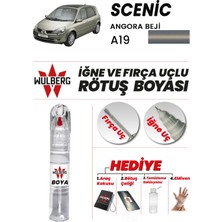Wulberg Renault Scenic Angora Beji A19 Rötuş Boya 25 ml Iğne & Fırça Uçlu Kalıcı Çizik Giderici