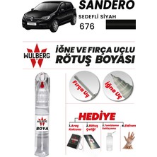 Wulberg Renault Sandero Sedefli Siyah 676 Rötuş Boya 25 ml Iğne & Fırça Uçlu Kalıcı Çizik Giderici