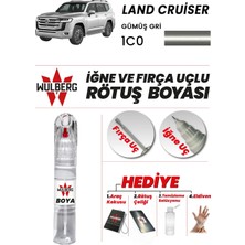 Wulberg Toyota Land Cruiser Gümüş Gri 1c0 Rötuş Boya 25 ml Iğne & Fırça Uçlu Kalıcı Çizik Giderici