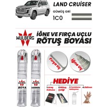 Wulberg Toyota Land Cruiser Gümüş Gri 1c0 Rötuş Boya 25 ml + Vernik Iğne & Fırça Uçlu Kalıcı Çizik Giderici
