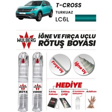 Wulberg Volkswagen T-Cross Turkuaz LC6L Rötuş Boya 25 ml + Vernik Iğne & Fırça Uçlu Kalıcı Çizik Giderici
