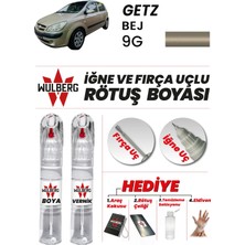 Wulberg Hyundai Getz Bej 9g Rötuş Boya 25 ml + Vernik Iğne & Fırça Uçlu Kalıcı Çizik Giderici