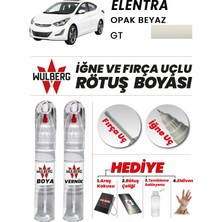 Wulberg Hyundai Elantra Opak Beyaz Gt Rötuş Boya 25 ml + Vernik Iğne & Fırça Uçlu Kalıcı Çizik Giderici