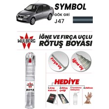 Wulberg Renault Symbol Gök Gri J47 Rötuş Boya 25 ml Iğne & Fırça Uçlu Kalıcı Çizik Giderici