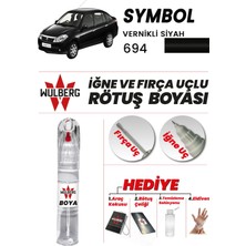 Wulberg Renault Symbol Vernikli Siyah 694 Rötuş Boya 25 ml Iğne & Fırça Uçlu Kalıcı Çizik Giderici