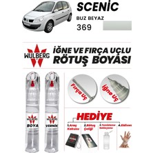 Wulberg Renault Scenic Buz Beyaz 369 Rötuş Boya 25 ml + Vernik Iğne & Fırça Uçlu Kalıcı Çizik Giderici