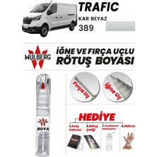 Wulberg Renault Trafic Kar Beyaz 389 Rötuş Boya 25 ml Iğne & Fırça Uçlu Kalıcı Çizik Giderici
