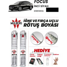 Wulberg Ford Focus Inci Siyah G9ZEWHA Rötuş Boya 25 ml + Vernik Iğne & Fırça Uçlu Kalıcı Çizik Giderici