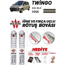 Wulberg Renault Twingo Kül Beji Hnk Rötuş Boya 25 ml + Vernik Iğne & Fırça Uçlu Kalıcı Çizik Giderici