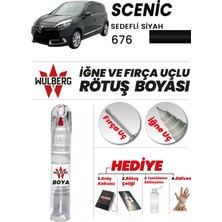 Wulberg Renault Scenic Sedefli Siyah 676 Rötuş Boya 25 ml Iğne & Fırça Uçlu Kalıcı Çizik Giderici