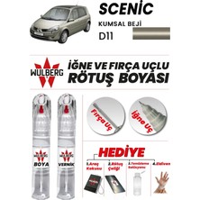 Wulberg Renault Scenic Kumsal Beji D11 Rötuş Boya 25 ml + Vernik Iğne & Fırça Uçlu Kalıcı Çizik Giderici