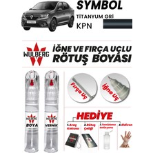 Wulberg Renault Symbol Titanyum Gri Kpn Rötuş Boya 25 ml + Vernik Iğne & Fırça Uçlu Kalıcı Çizik Giderici