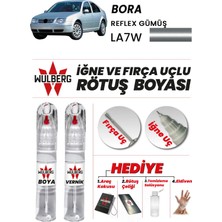 Wulberg Volkswagen Bora Reflex Gümüş LA7W Rötuş Boya 25 ml + Vernik Iğne & Fırça Uçlu Kalıcı Çizik Giderici