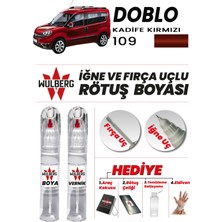 Wulberg Fiat Doblo Kadife Kırmızı 109 Rötuş Boya 25 ml + Vernik Iğne & Fırça Uçlu Kalıcı Çizik Giderici