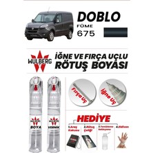 Wulberg Fiat Doblo Füme 675 Rötuş Boya 25 ml + Vernik Iğne & Fırça Uçlu Kalıcı Çizik Giderici Rutuş