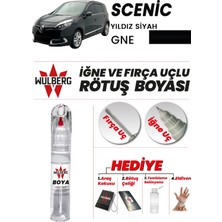 Wulberg Renault Scenic Yıldız Siyah Gne Rötuş Boya 25 ml Iğne & Fırça Uçlu Kalıcı Çizik Giderici