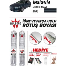 Wulberg Opel Insignia Metro Mavi 168 Rötuş Boya 25 ml + Vernik Iğne & Fırça Uçlu Kalıcı Çizik Giderici