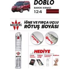Wulberg Fiat Doblo Barok Kırmızı 124 Rötuş Boya 25 ml Iğne & Fırça Uçlu Kalıcı Çizik Giderici
