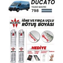 Wulberg Fiat Ducato Yıldız Mavisi 798 Rötuş Boya 25 ml + Vernik Iğne & Fırça Uçlu Kalıcı Çizik Giderici