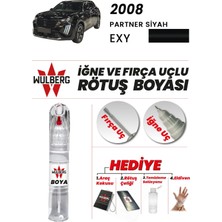 Wulberg Peugeot 2008 Partner Siyah Exy Rötuş Boya 25 ml Iğne & Fırça Uçlu Kalıcı Çizik Giderici