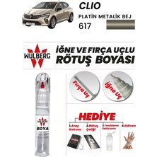 Wulberg Renault Clio Platin Bej 617 Rötuş Boya 25 ml Iğne & Fırça Uçlu Kalıcı Çizik Giderici