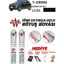 Wulberg Volkswagen T-Cross Derin Siyah LC9X Rötuş Boya 25 ml + Vernik Iğne & Fırça Uçlu Kalıcı Çizik Giderici
