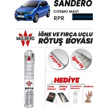 Wulberg Renault Sandero Cosmo Mavi Rpr Rötuş Boya 25 ml Iğne & Fırça Uçlu Kalıcı Çizik Giderici