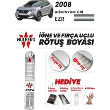 Wulberg Peugeot 2008 Alüminyum Gri Ezr Rötuş Boya 25 ml Iğne & Fırça Uçlu Kalıcı Çizik Giderici