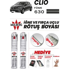 Wulberg Renault Clio Füme 630 Rötuş Boya 25 ml + Vernik Iğne & Fırça Uçlu Kalıcı Çizik Giderici