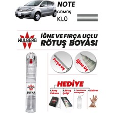 Wulberg Nissan Note Gümüş Kl0 Rötuş Boya 25 ml Iğne & Fırça Uçlu Kalıcı Çizik Giderici