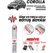 Wulberg Toyota Corolla Gümüş Gri 1f7 Rötuş Boya 25 ml Iğne & Fırça Uçlu Kalıcı Çizik Giderici