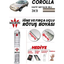 Wulberg Toyota Corolla Metalik Bej 3k9 Rötuş Boya 25 ml Iğne & Fırça Uçlu Kalıcı Çizik Giderici