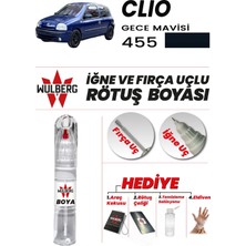 Wulberg Renault Clio Gece Mavisi 455 Rötuş Boya 25 ml Iğne & Fırça Uçlu Kalıcı Çizik Giderici