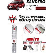 Wulberg Renault Sandero Ateş Kırmızı B76 Rötuş Boya 25 ml Iğne & Fırça Uçlu Kalıcı Çizik Giderici