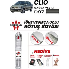 Wulberg Renault Clio Çağla Yeşili D97 Rötuş Boya 25 ml Iğne & Fırça Uçlu Kalıcı Çizik Giderici