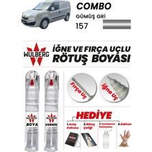 Wulberg Opel Combo Gümüş Gri 157 Rötuş Boya 25 ml + Vernik Iğne & Fırça Uçlu Kalıcı Çizik Giderici