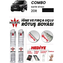 Wulberg Opel Combo Safir Siyah 20R Rötuş Boya 25 ml + Vernik Iğne & Fırça Uçlu Kalıcı Çizik Giderici