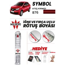 Wulberg Renault Symbol Ateş Kırmızı B76 Rötuş Boya 25 ml Iğne & Fırça Uçlu Kalıcı Çizik Giderici