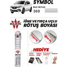 Wulberg Renault Symbol Buz Beyaz 369 Rötuş Boya 25 ml Iğne & Fırça Uçlu Kalıcı Çizik Giderici