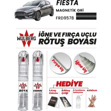 Wulberg Ford Fiesta Magnetik Gri 9578 Rötuş Boya 25 ml + Vernik Iğne & Fırça Uçlu Kalıcı Çizik Giderici